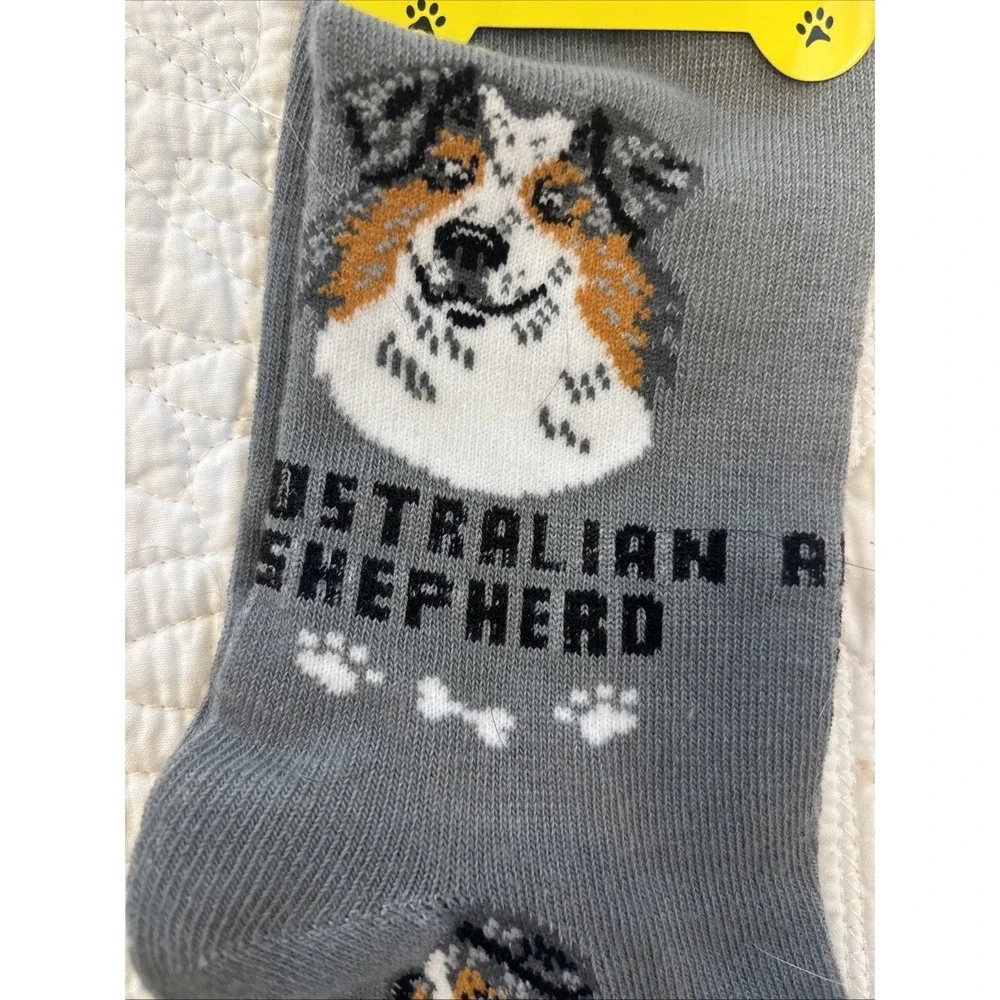 Foozy's Canine Collection‎ Australian Shepherd Socks SZ 9-11 Gray PolyBlend